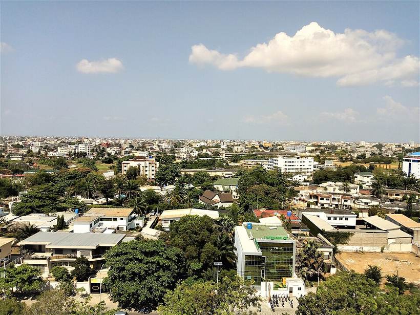 Vue panoramique quartier cadjéhoun-Cotonou au Bénin 1