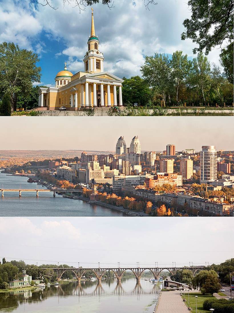 Collage of Dnipro city images