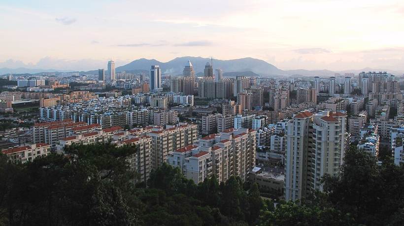 眺望江门市区(西南方向)