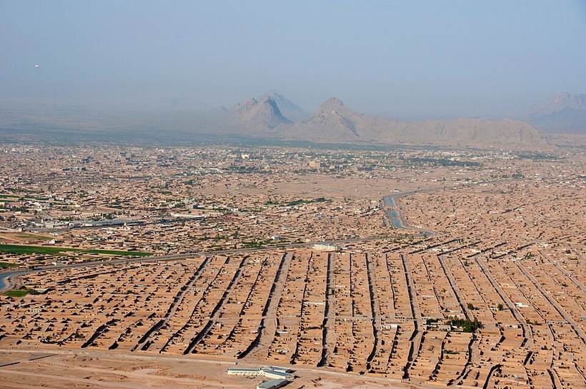 Aerial view of a section of Kandahar in 2013