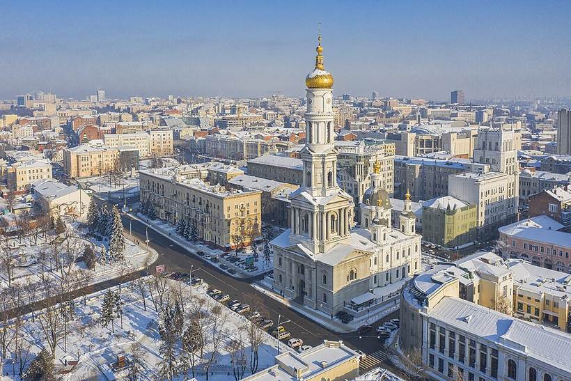 Успенський собор взимку, аерофото