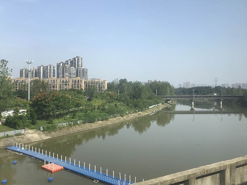 Pihe River Waterway from train for Shanghai-Hongqiao Station