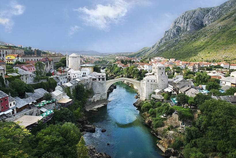 Mostar Old Town Panorama 2007