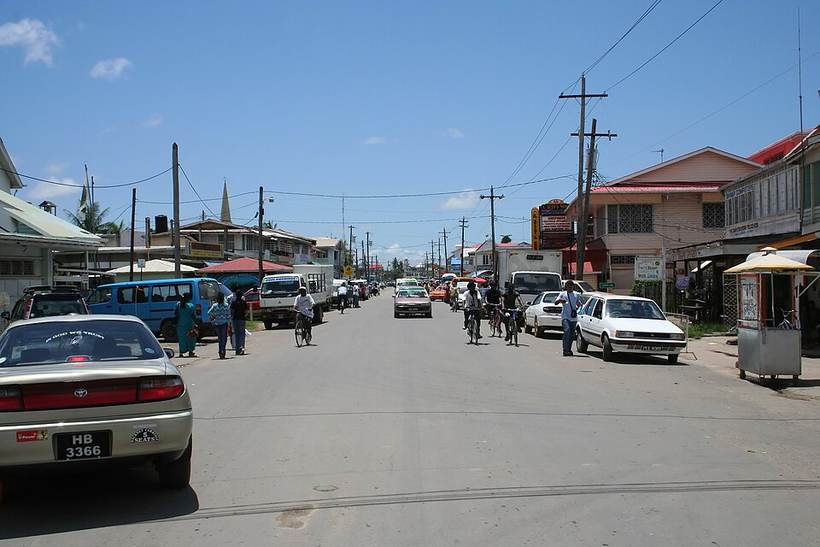 Street in central New Amsterdam, Guyana