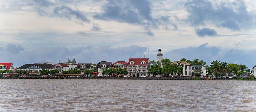 Waterkant Paramaribo with the Unesco Heritage Buildings