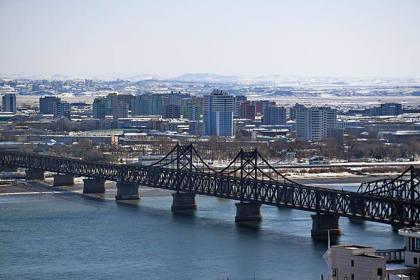 Aerial view of Downtown Sinuiju