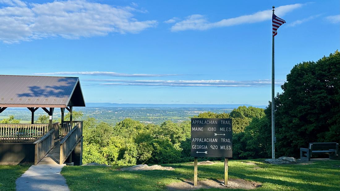 View over farmland and valleys from the Appalachian Trail in Maryland